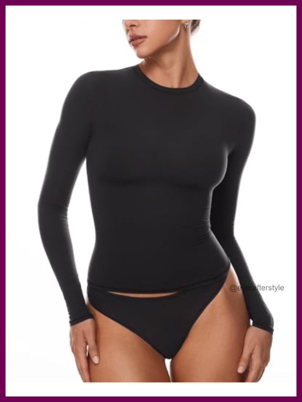 Women's Crew Neck Long Sleeve T-Shirt Soft Stretchy Basic Tee